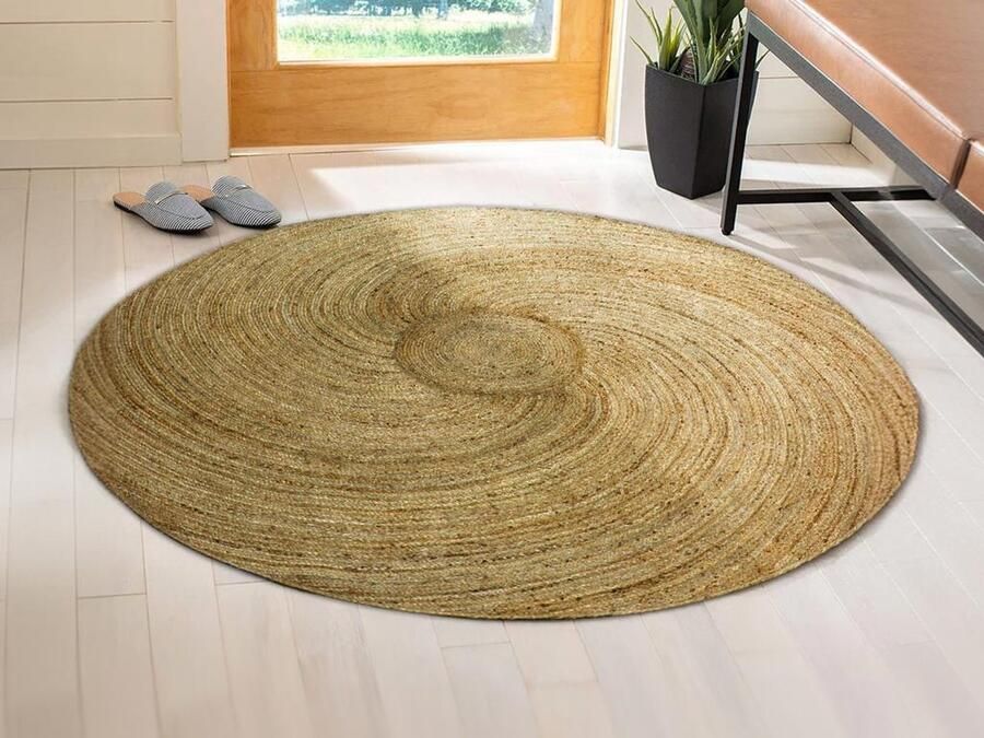 Vente-unique Rond tapijt van 100% jute Spiraalvormig vlechtwerk D200 cm Naturel KESIA L 200 cm x H 0.7 cm x D 200 cm - Foto 2