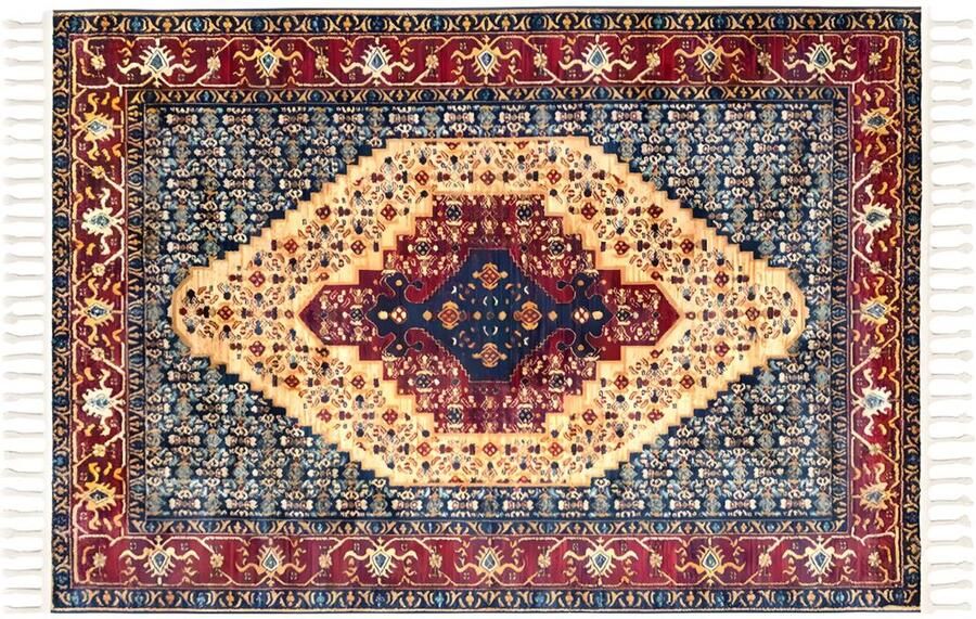 OZAIA Tapijt oosterse stijl ANKARA 160 x 230 cm Rood en blauw L 230 cm x H 0.9 cm x D 160 cm - Foto 2