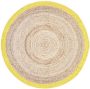 OZAIA Rond tapijt INDORE 100% jute D150 cm Naturel en geel L 150 cm x H 1 cm x D 150 cm - Thumbnail 3