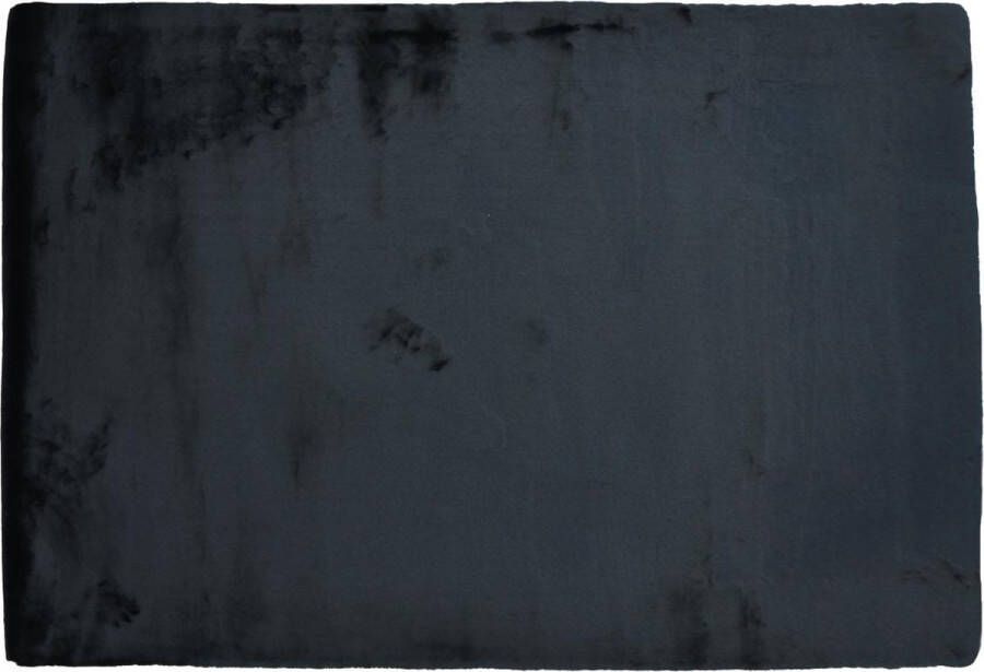OZAIA Shaggy tapijt met lange bontachtige haren 160 x 230 cm Zwart BUNNY L 230 cm x H 3.5 cm x D 160 cm - Foto 1