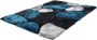 OZAIA Shaggy tapijt PIETRA turquoise en grijs polyester 160 x 230 cm L 230 cm x H 4 cm x D 160 cm - Thumbnail 1