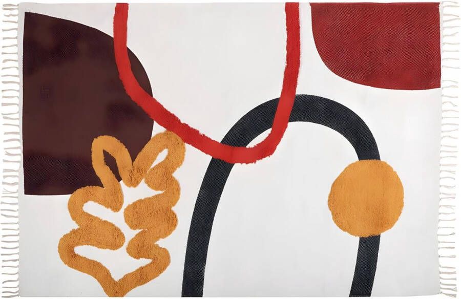 OZAIA Tapijt met reliëf Bedrukt katoen 120 x 170 cm Multikleuren PALMAS L 170 cm x H 1.2 cm x D 120 cm - Foto 2