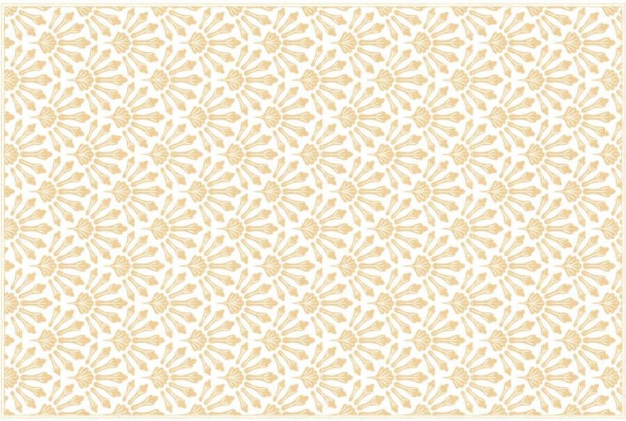 Vente-unique Tapijt van vinyl met art-decostijl 120 x 180 cm Beige en wit DUCHESSY L 180 cm x H 1.5 cm x D 120 cm