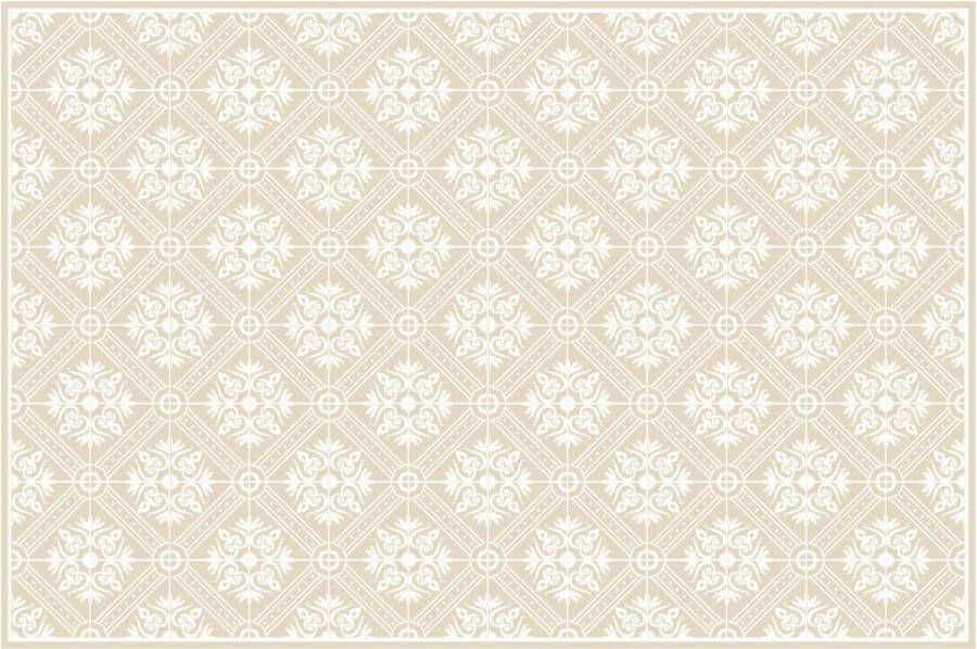 OZAIA Tapijt van vinyl met cementtegeleffect 120 x 180 cm Beige en wit MAJESTI L 180 cm x H 1.5 cm x D 120 cm