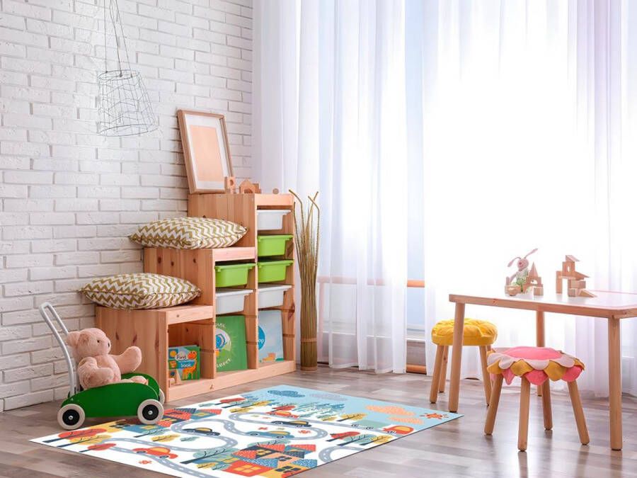 OZAIA Vente-unique Kindertapijt van vinyl CAMINI 120 x 180 cm Meerkleurig L 180 cm x H 1 cm x D 120 cm