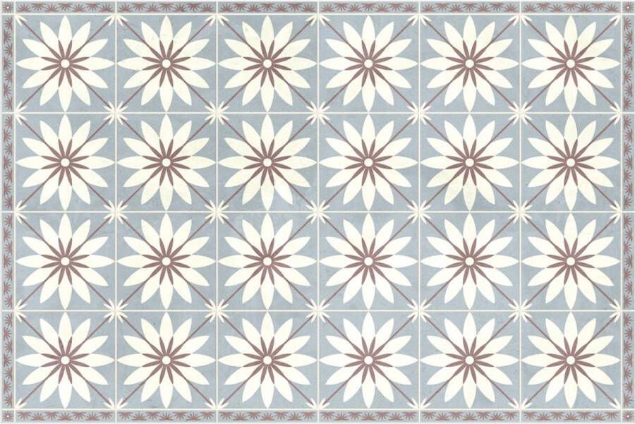 OZAIA Vente-unique Tapijt van vinyl met bloempatroneneffect FLORITA 120 x 180 cm L 180 cm x H 1 cm x D 120 cm