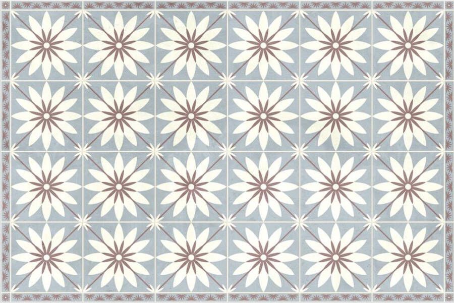 OZAIA Vente-unique Tapijt van vinyl met bloempatroneneffect FLORITA 120 x 180 cm L 180 cm x H 1 cm x D 120 cm - Foto 1