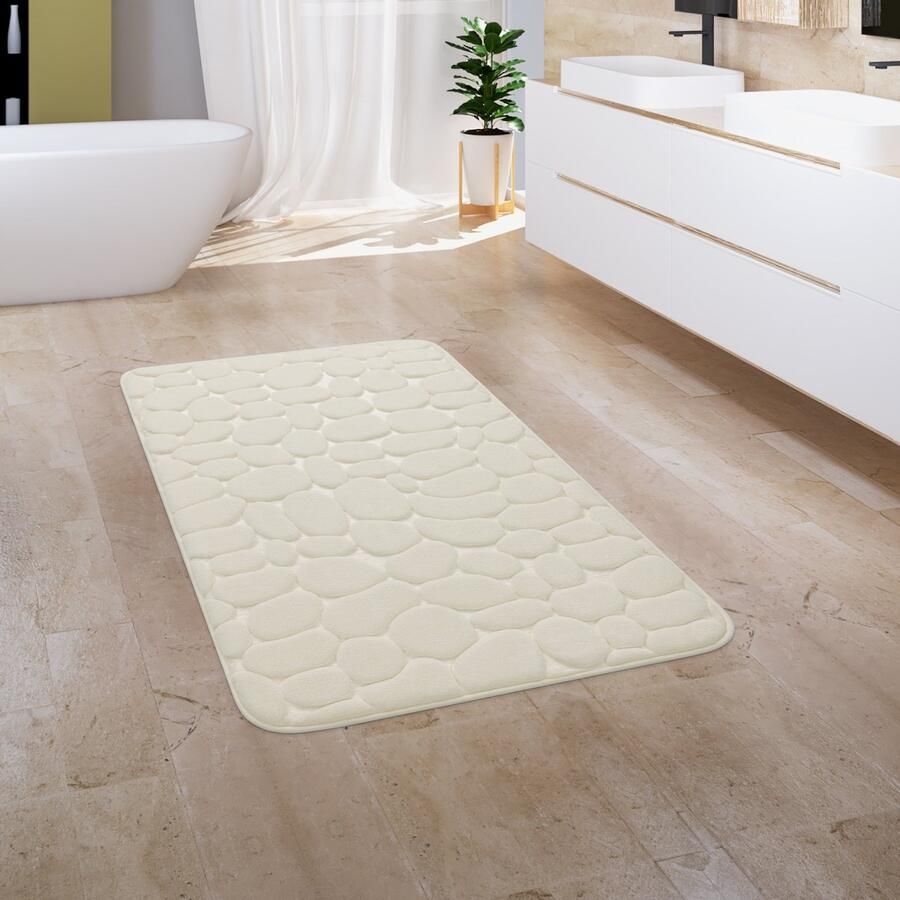 Paco Home Badkamerkleed Badmat Badvloerkleed Douchemat Pluizig Traagschuim 3D 60x100 cm