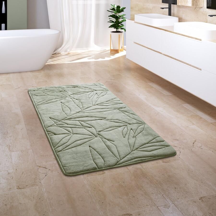 Paco Home Badkamerkleed Badmat Badvloerkleed Douchemat Pluizig Traagschuim 3D 65x120 cm