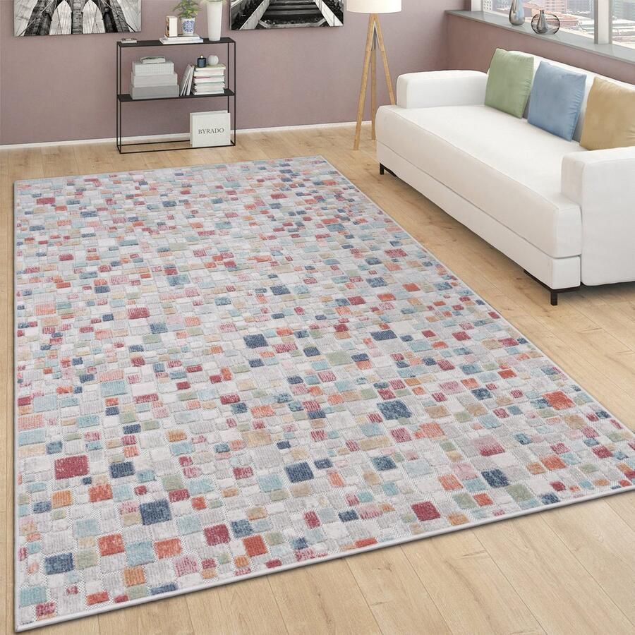 Paco Home Buiten Vloerkleed Tapijt Voor Binnen En Buiten Berber Geometrisch Abstract 3D 120x160 cm
