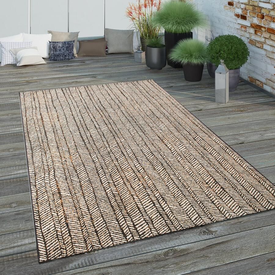 Paco Home Buiten vloerkleed terras balkon keukenvloerkleed etno design geometrisch patroon 160x230 cm