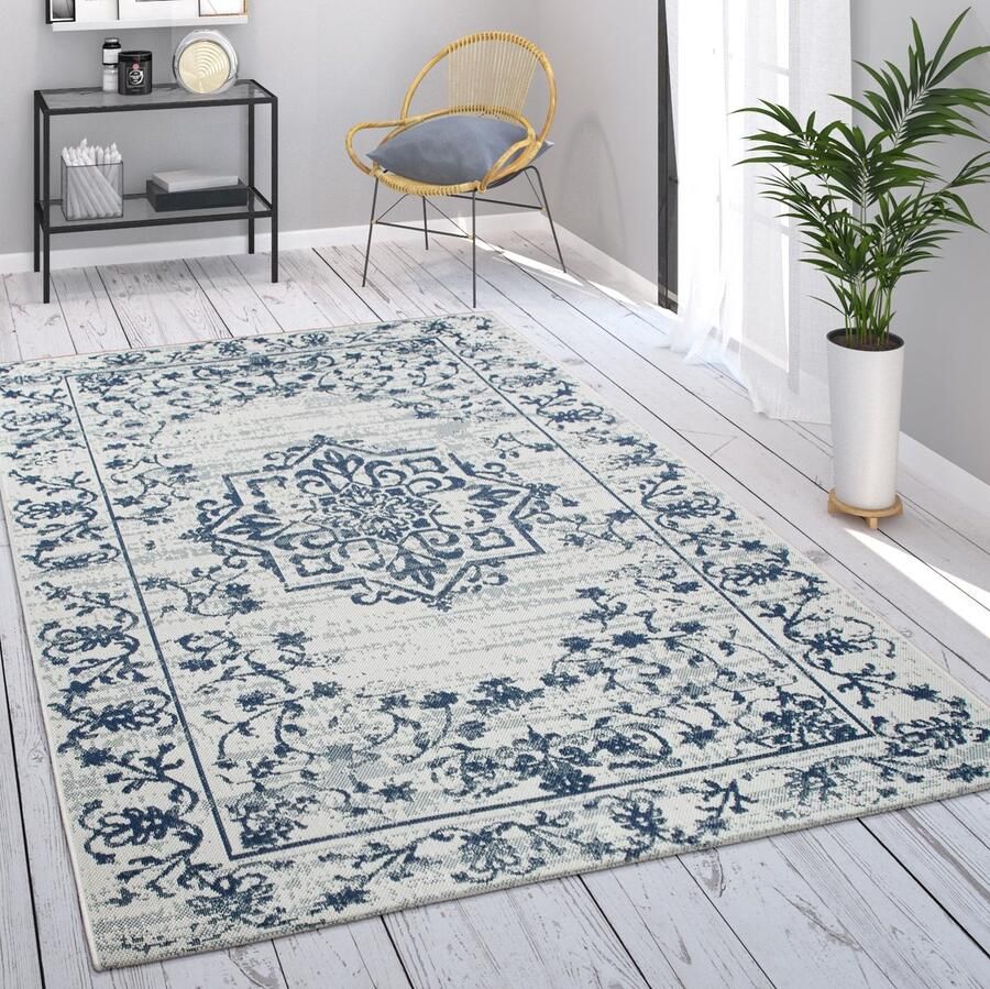 Paco Home Buiten vloerkleed terras balkon keukenvloerkleed etno design geometrisch patroon 80x150 cm