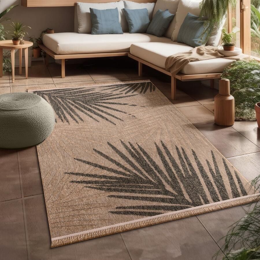 Paco Home Buiten Vloerkleed Voor Balkon Terras Keuken Tapijt Boho Bloemen Geometrisch 160x220 cm