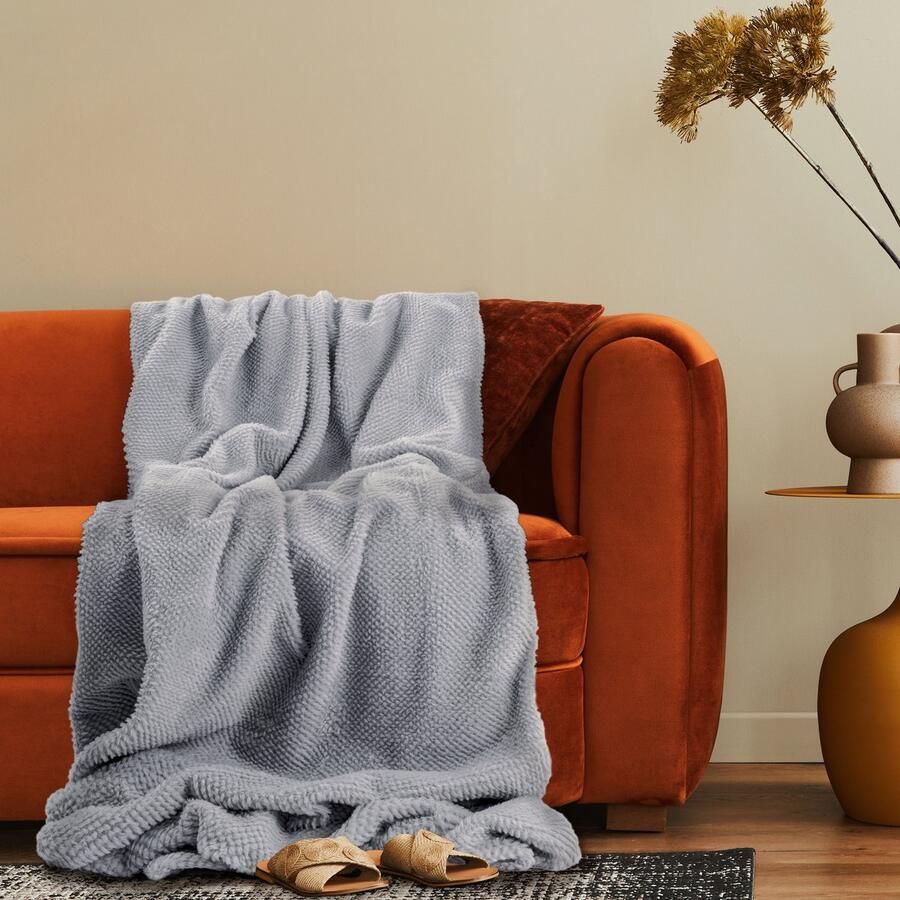 Paco Home Decoratieve Woonkamer Deken Knusse Sprei Boho Bank Deken Wasbaar Pluizig Grijs