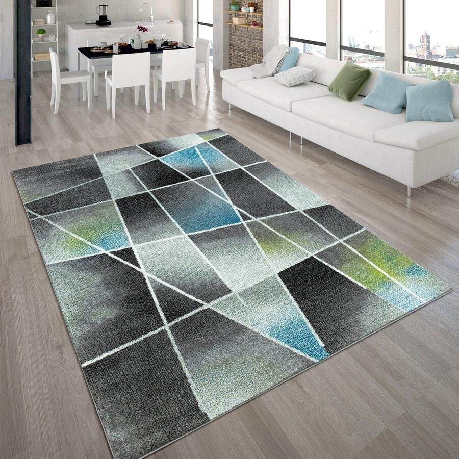 Paco Home Designervloerkleed Laagpolig Vloerkleed Met Abstract Patroon Kleurverloop Kleurrijk 60x100 cm