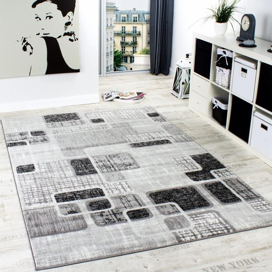 Paco Home Designtapijt woonkamertapijt retrostijl shabby chic grijs crème uitstekende prijs 60x100 cm - Foto 1