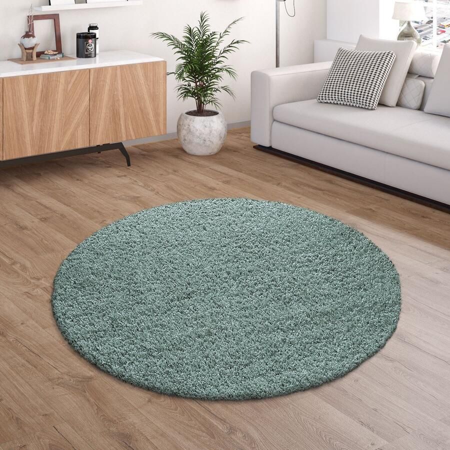 Paco Home Hoogpolig Vloerkleed Shaggy Voor Woonkamer Zacht Pluizig Bestendig Sterk 200 cm Rund