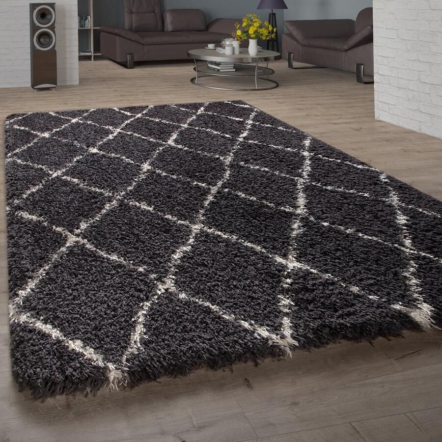 Paco Home Hoogpolig vloerkleed voor de woonkamer shaggy in Scandinavische look verschillende maten en kleuren 200x290 cm
