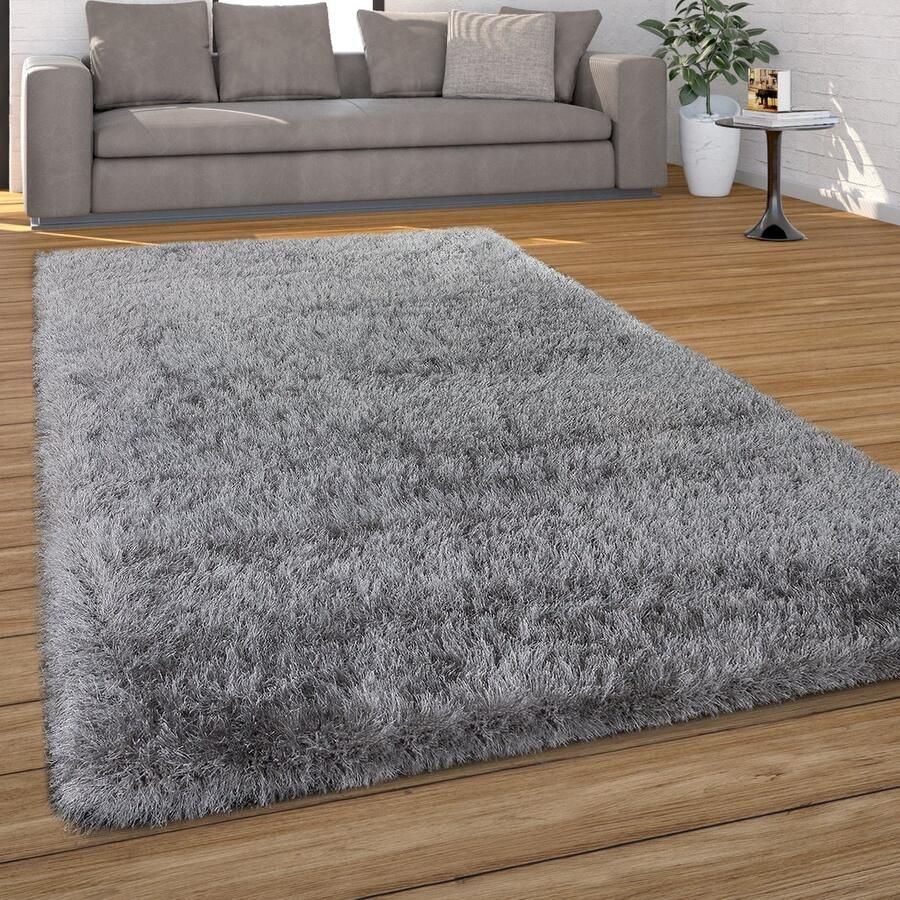 Paco Home Hoogpolig Vloerkleed Woonkamer Shaggy Eenkleurig Zacht Modern 80x300 cm