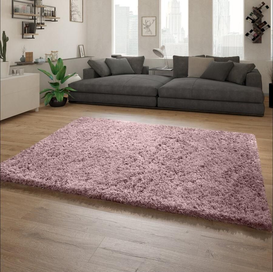 Paco Home Hoogpolig Vloerkleed Woonkamer Shaggy Langpolig Modern Eenkleurig Patroon 160x230 cm