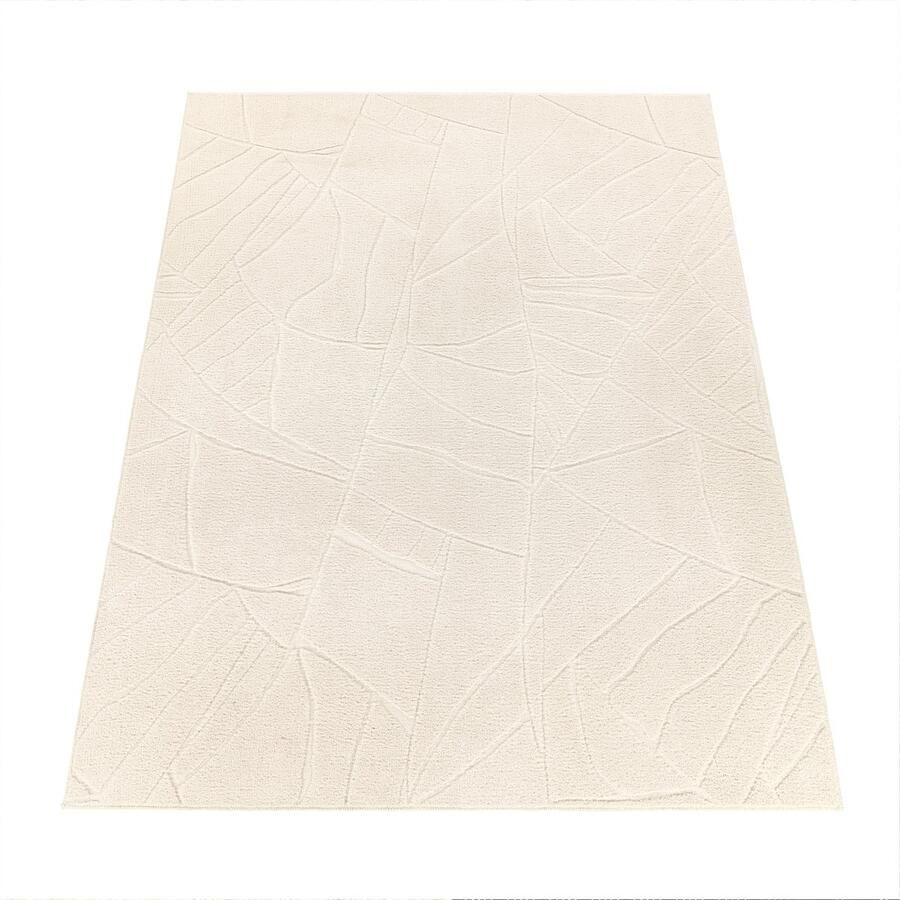 Paco Home Hoogpolig Vloerkleed Woonkamer Shaggy Patroon Scandinavisch Boho Abstract Beige 120x160 cm
