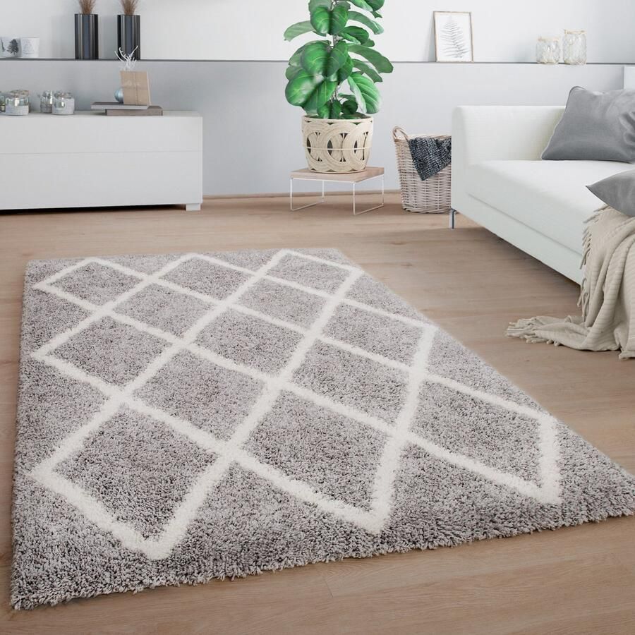 Paco Home Hoogpolig Vloerkleed Woonkamer Shaggy Pluizig Modern Zacht 160x220 cm