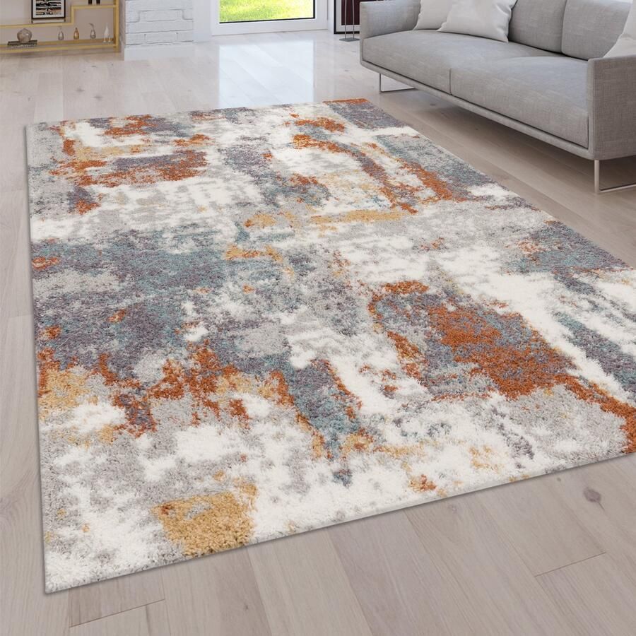 Paco Home Hoogpolig Vloerkleed Woonkamer Shaggy Vintage Patroon Abstract Modern 160x220 cm