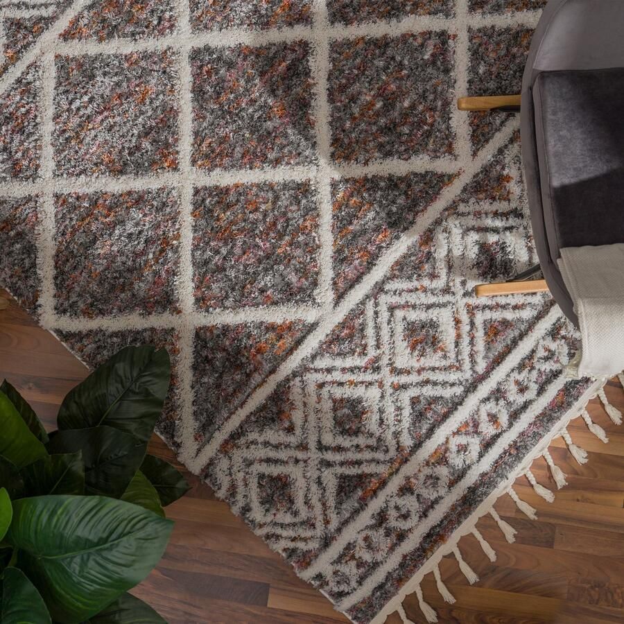 Paco Home Hoogpolig Vloerkleed Woonkamer Shaggy Zacht Modern Boho Scandinavisch Franjes 200x280 cm