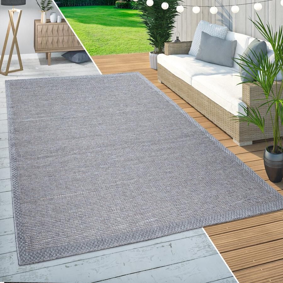 Paco Home In-& Outdoor Vloerkleed Balkon Terras Keukenvloerkleed Randen Design Beige 80x200 cm - Foto 4