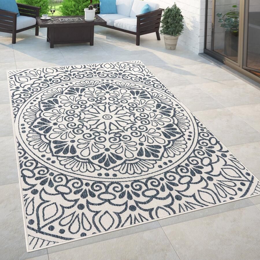 Paco Home In- & Outdoor Vloerkleed Balkon Terras Vintage Oosters Patroon Ornamenten 200x280 cm