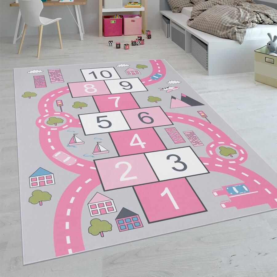 Paco Home Kindertapijt Laagpolige Vloerkleden Voor Kinderkamer Speelkleed Meerkleurig 160x220 cm