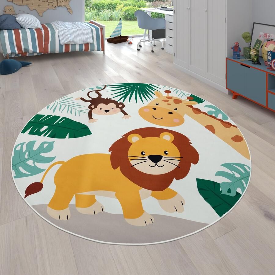 Paco Home Kindertapijt Laagpolige Vloerkleden Voor Kinderkamer Speelkleed Meerkleurig 160 cm Rund