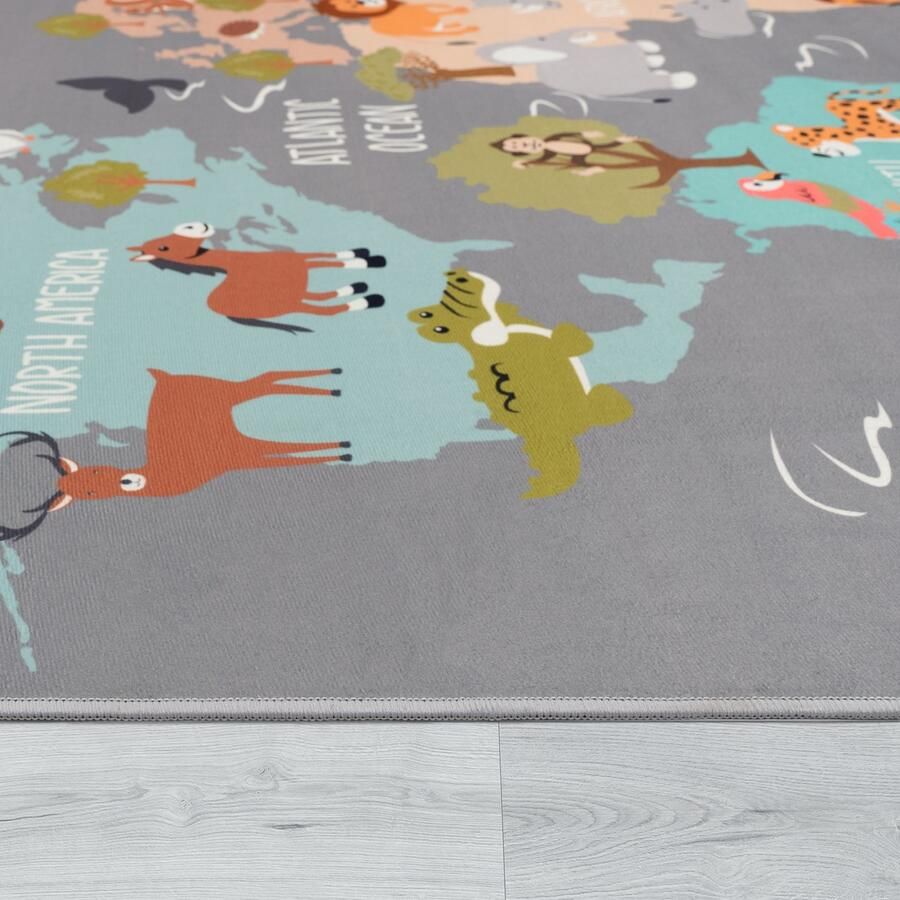 Paco Home Kindertapijt Laagpolige Vloerkleden Voor Kinderkamer Speelkleed Meerkleurig 200 cm Rund