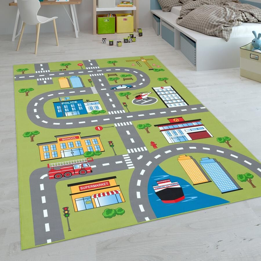 Paco Home Kindertapijt Laagpolige Vloerkleden Voor Kinderkamer Speelkleed Meerkleurig 80x150 cm