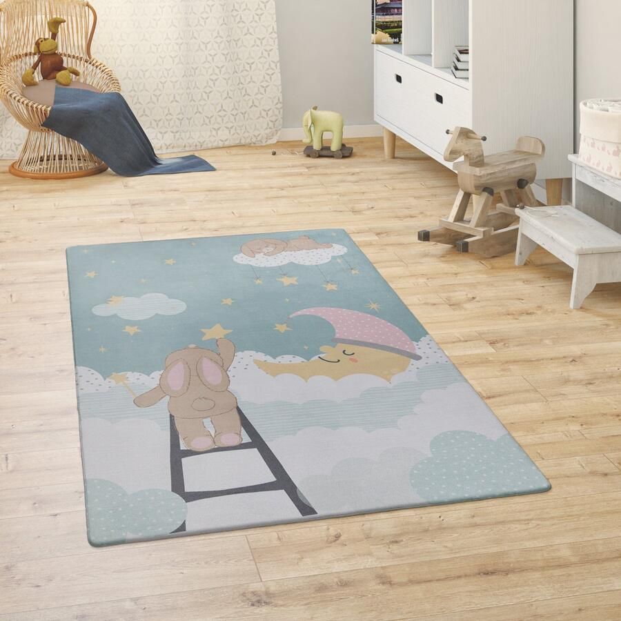 Paco Home Kindervloerkleed Kinderkamer Speelkleed Babykleed Dieren Regenboog Hart 80x150 cm