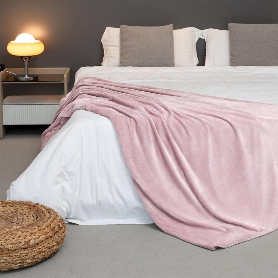 Paco Home Knuffelig Wafeldeken Fluffy Woondeken Sofa Deken Bank Zacht Plaid Sprei Roze - Foto 2