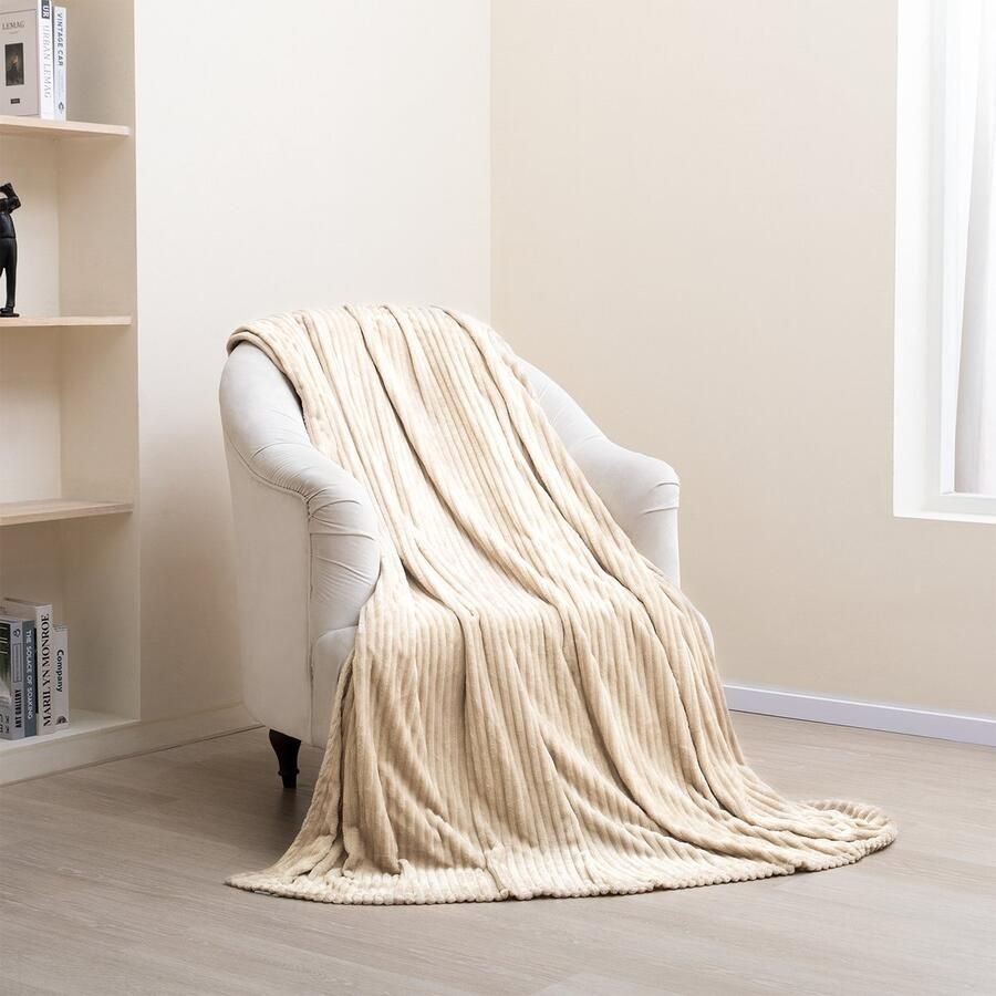 Paco Home Knuffelig Wafeldeken Fluffy Woondeken Sofa Deken Bank Zacht Plaid Sprei