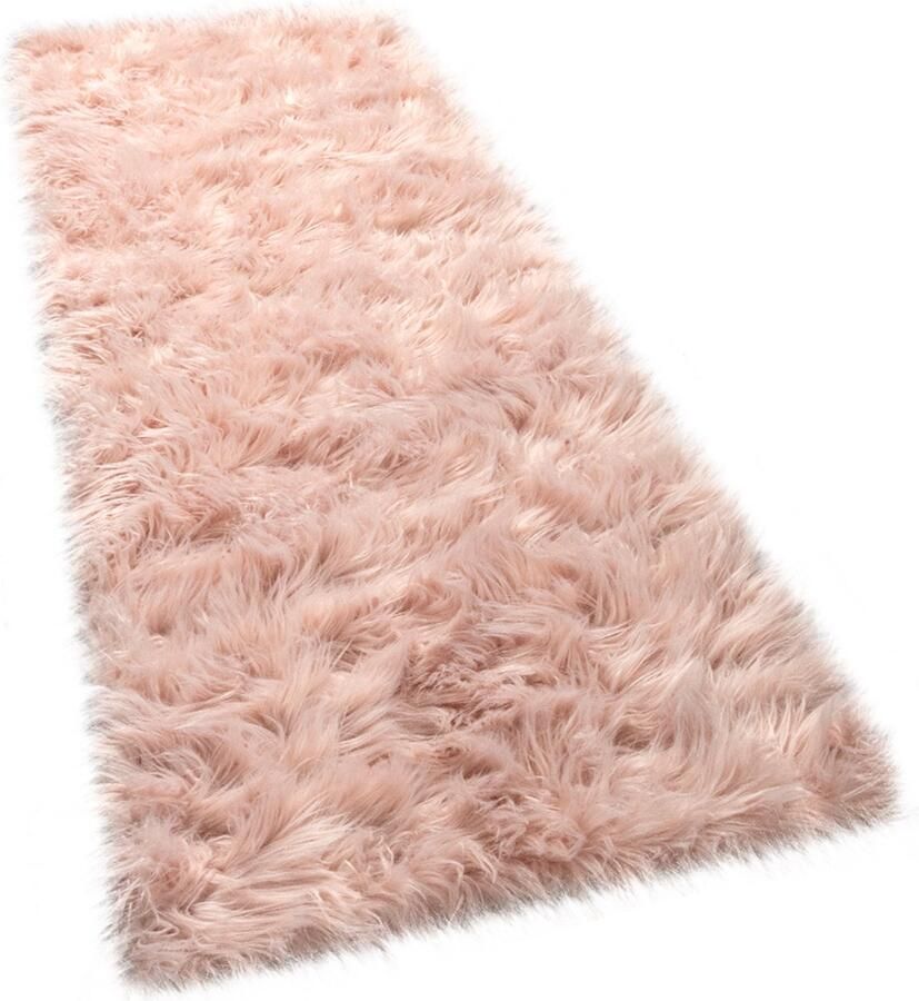 Paco Home Kunstbont dierenvacht imitatie zitkussen hartvormig rond versch. vormen roze 55x80 cm Fell-Form - Foto 7