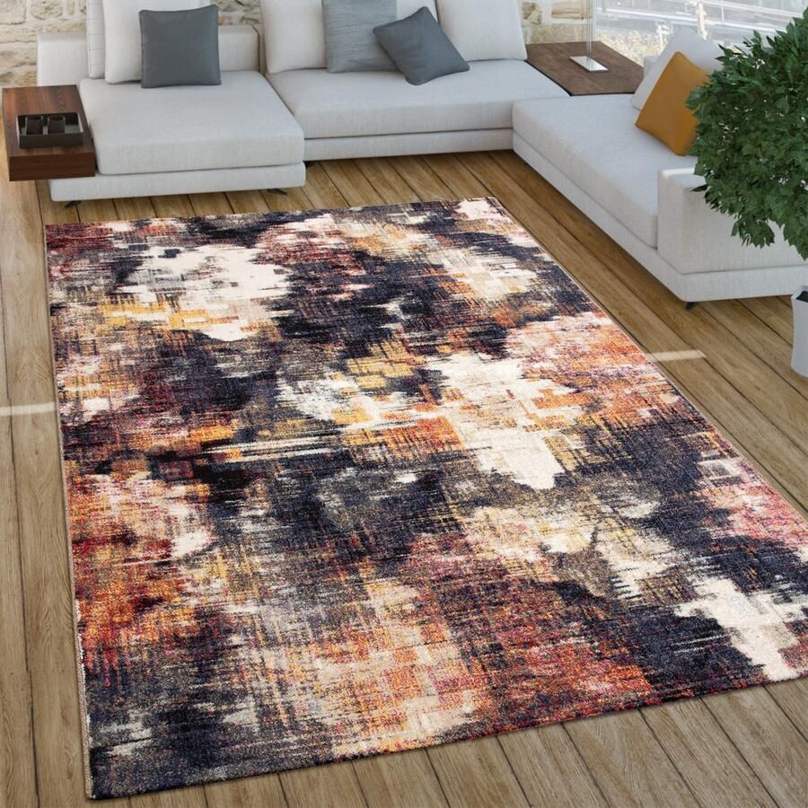 Paco Home Laagpolig Vloerkleed Woonkamer In Vintage-Used-Look Industriële Stijl 120x170 cm