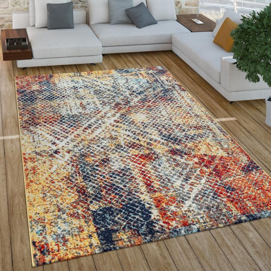 Paco Home Laagpolig Vloerkleed Woonkamer In Vintage-Used-Look Industriële Stijl 80x150 cm