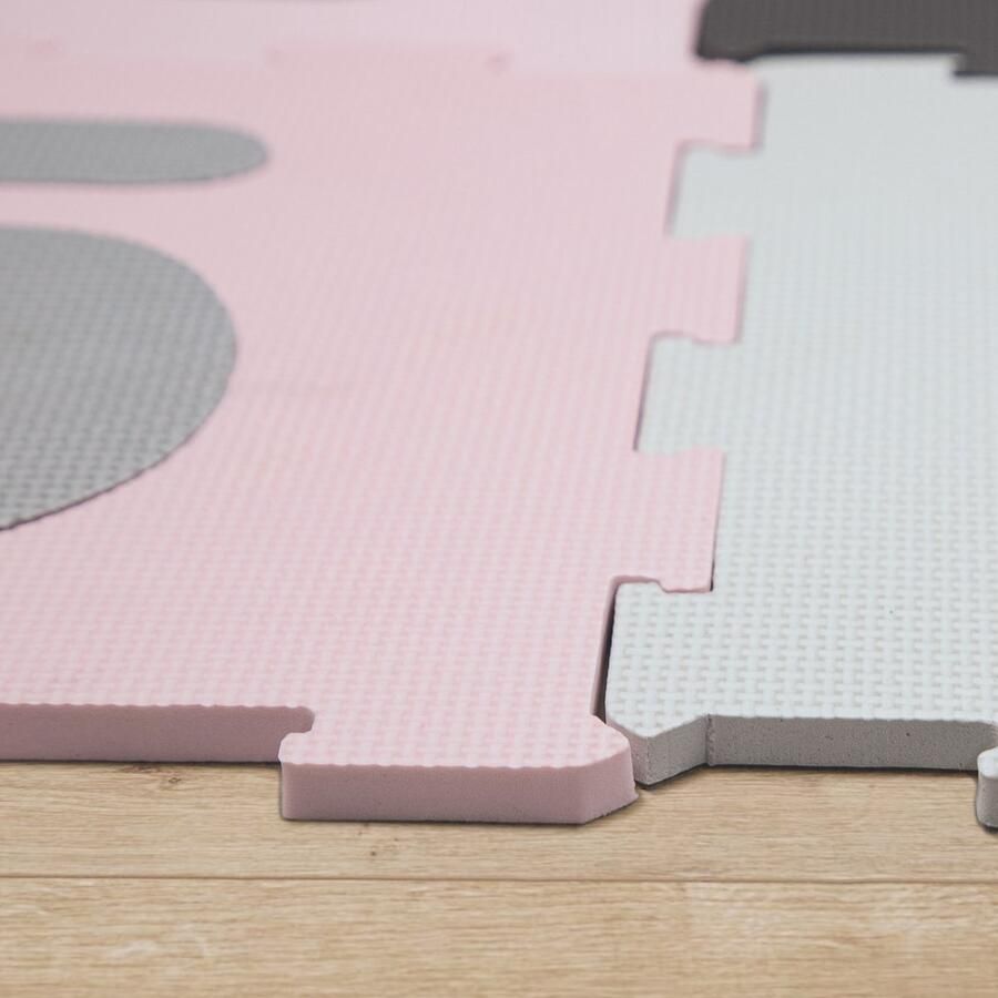 Paco Home Puzzelkleed Speelkleed Kinder Kleed Cijfers Hoofdletters Pastel 36 Puzzelstukjes 32x32 cm x 36 Stk