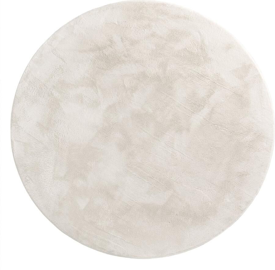 Paco Home Rond Vloerkleed Hoogpolig Tapijt Woonkamer Kinderkamer Fluffy Pluche Zacht Pluizig Modern Ø 120 cm Rund