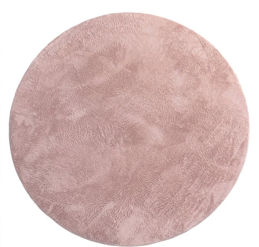 Paco Home Rond Vloerkleed Hoogpolig Tapijt Woonkamer Kinderkamer Fluffy Pluche Zacht Pluizig Modern Ø 120 cm Rund