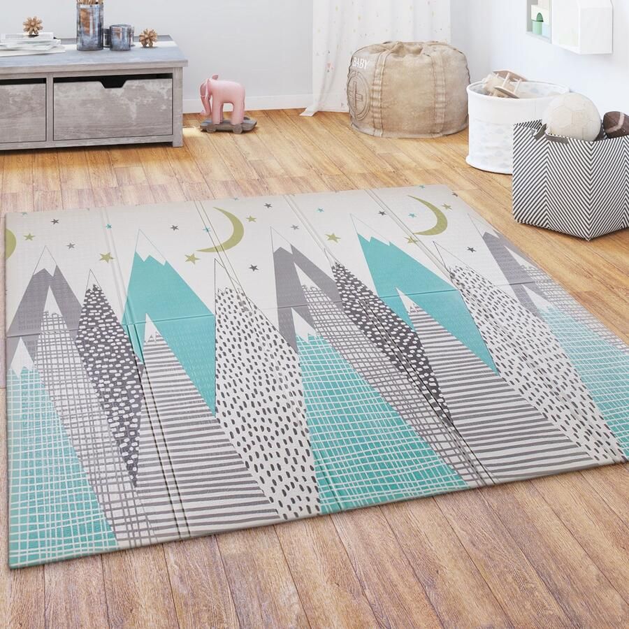 Paco Home Speelkleed Kruipkleed Kinderen Kleed Opvouwbaar Afwasbaar Omkeerbaar Dier Motief 150x200 cm