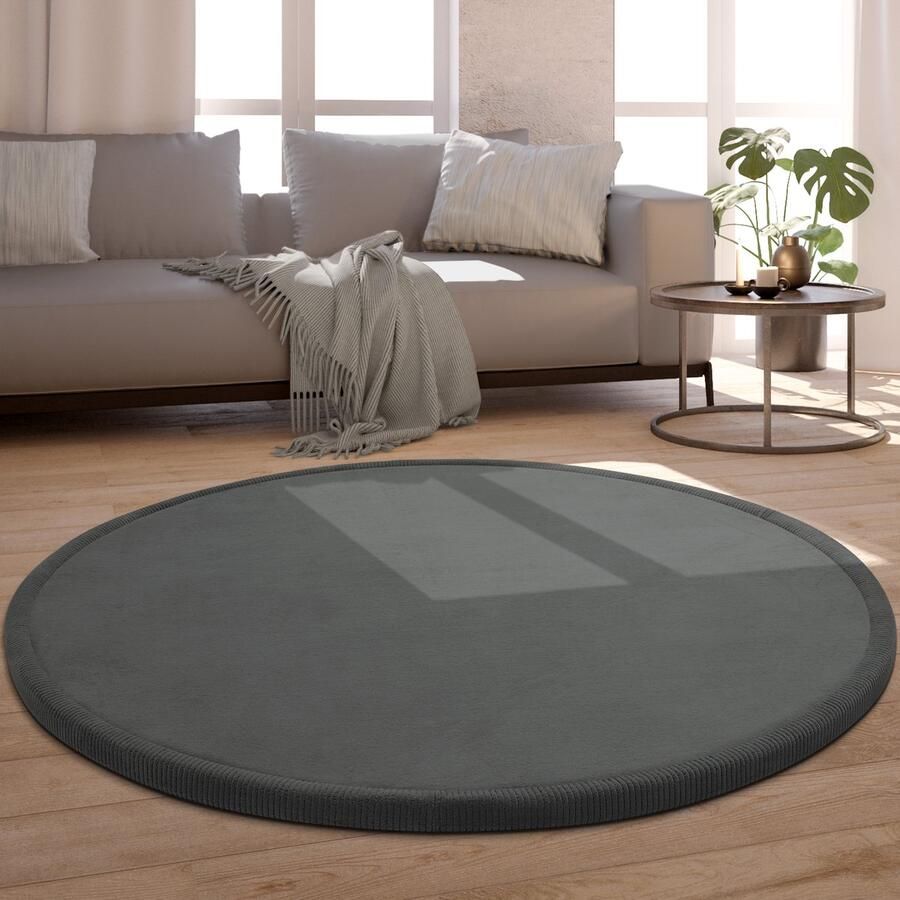 Paco Home Tapijt Rond Voor Kinderen Vloerkleed Kinderkamer Zacht Antislip Modern 160 cm Rund
