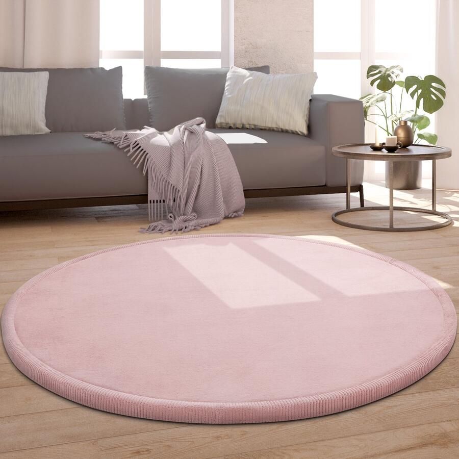 Paco Home Tapijt Rond Voor Kinderen Vloerkleed Kinderkamer Zacht Antislip Modern 160 cm Rund