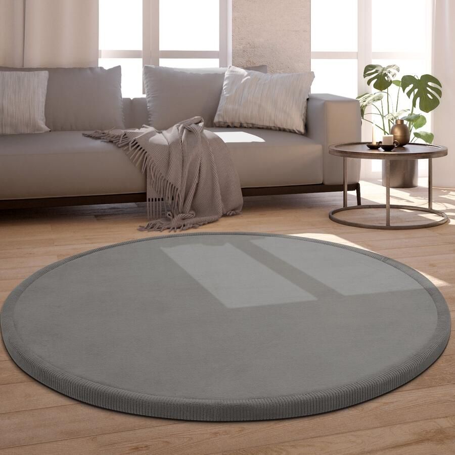 Paco Home Tapijt Rond Voor Kinderen Vloerkleed Kinderkamer Zacht Antislip Modern 160 cm Rund