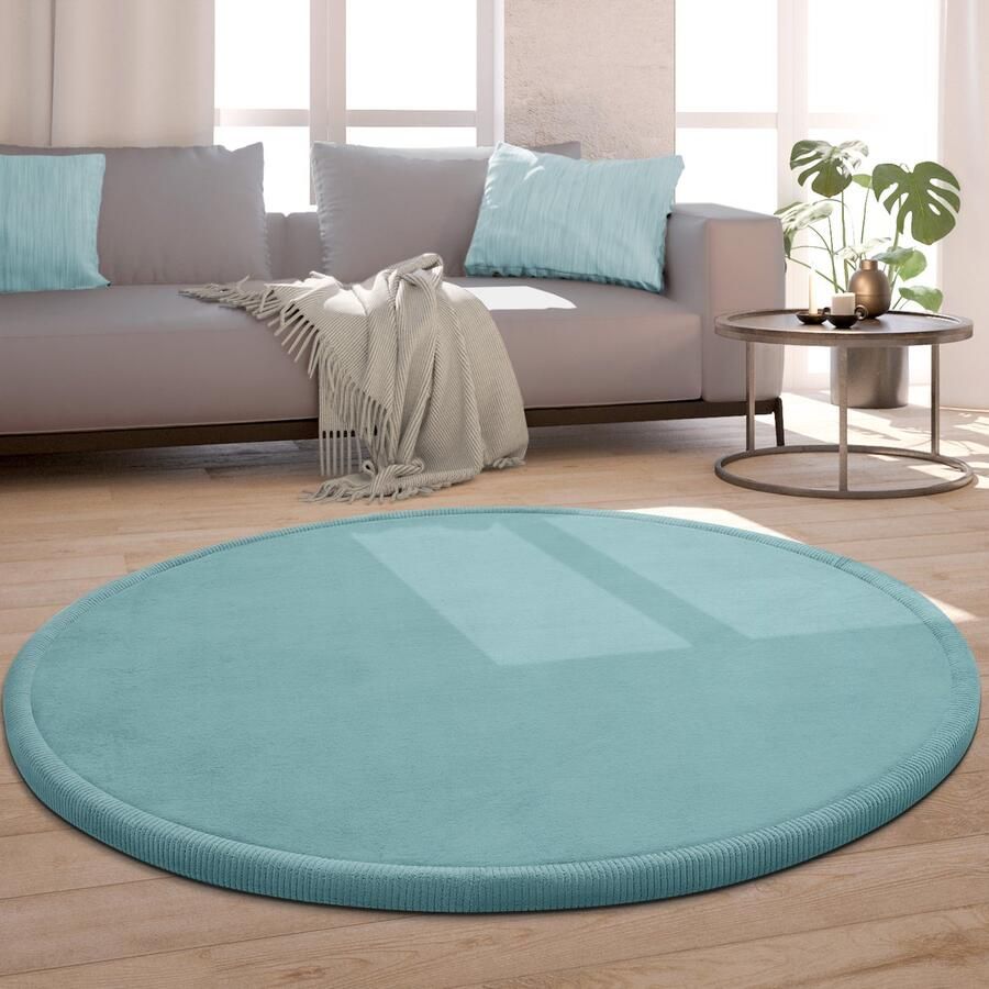Paco Home Tapijt Rond Voor Kinderen Vloerkleed Kinderkamer Zacht Antislip Modern 200 cm Rund