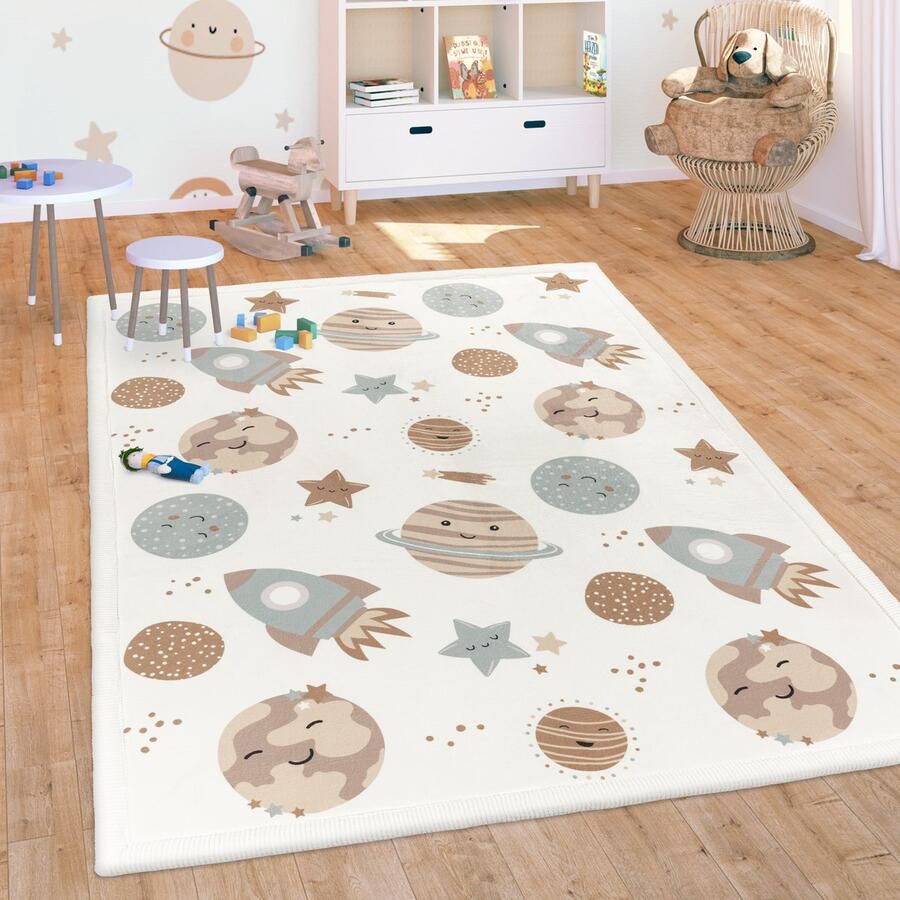 Paco Home Tapijt Voor Kinderen Vloerkleed Kinderkamer Antislip Regenboog Dierlijk Stippen 120x160 cm