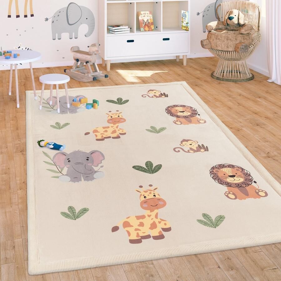 Paco Home Tapijt Voor Kinderen Vloerkleed Kinderkamer Antislip Regenboog Dierlijk Stippen 80x150 cm